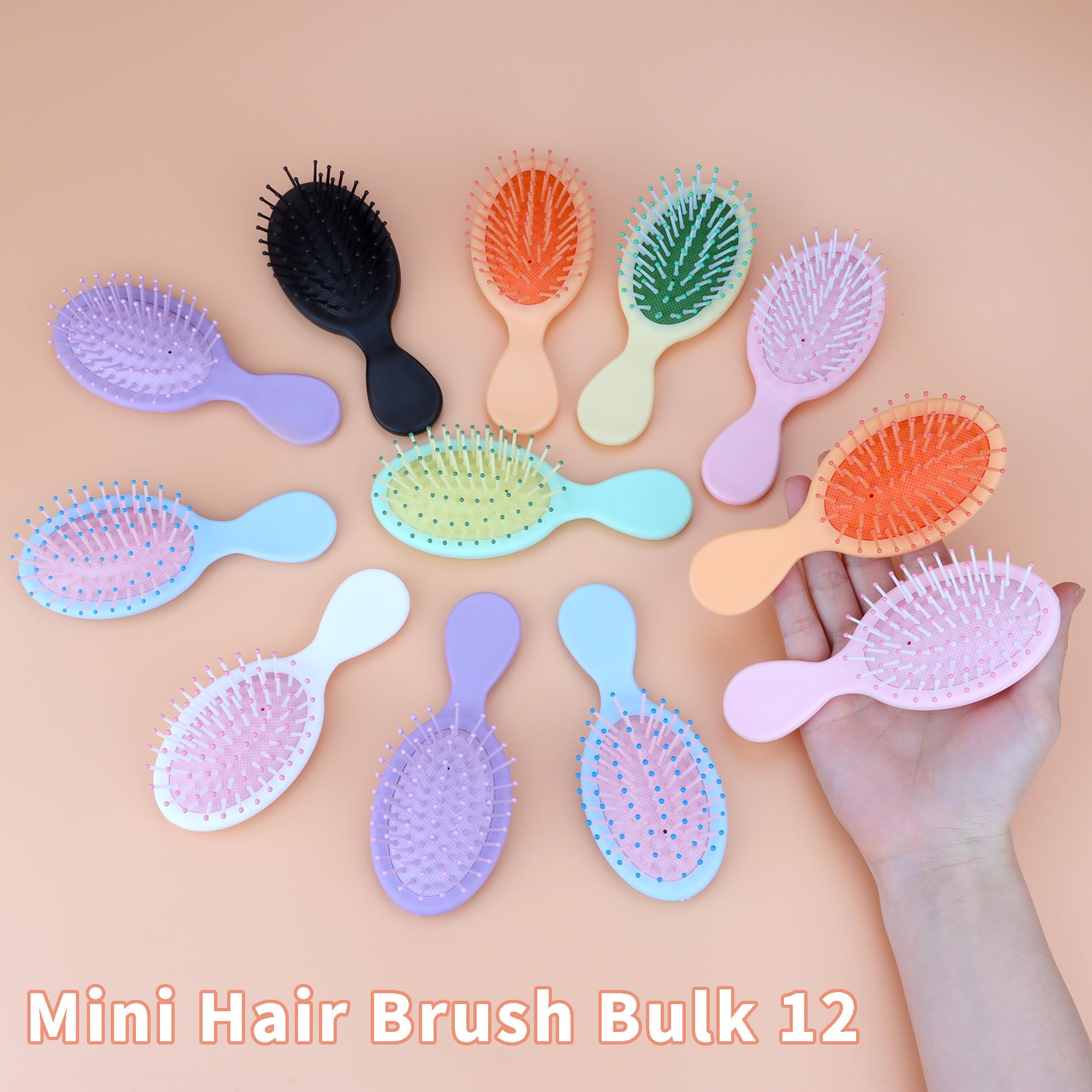 LVYOUIF mini hair brush black white-pink ergonomic grip for comfortable detangling