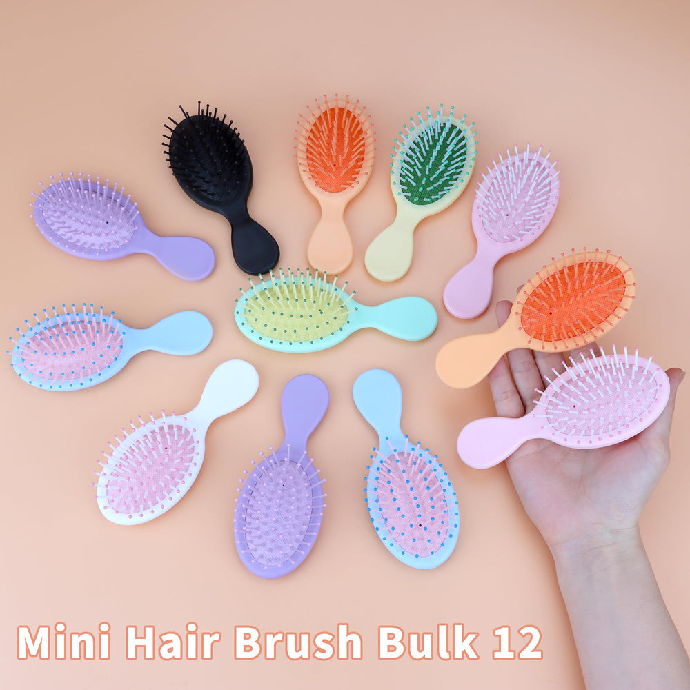LVYOUIF mini hair brush black white-pink ergonomic grip for comfortable detangling