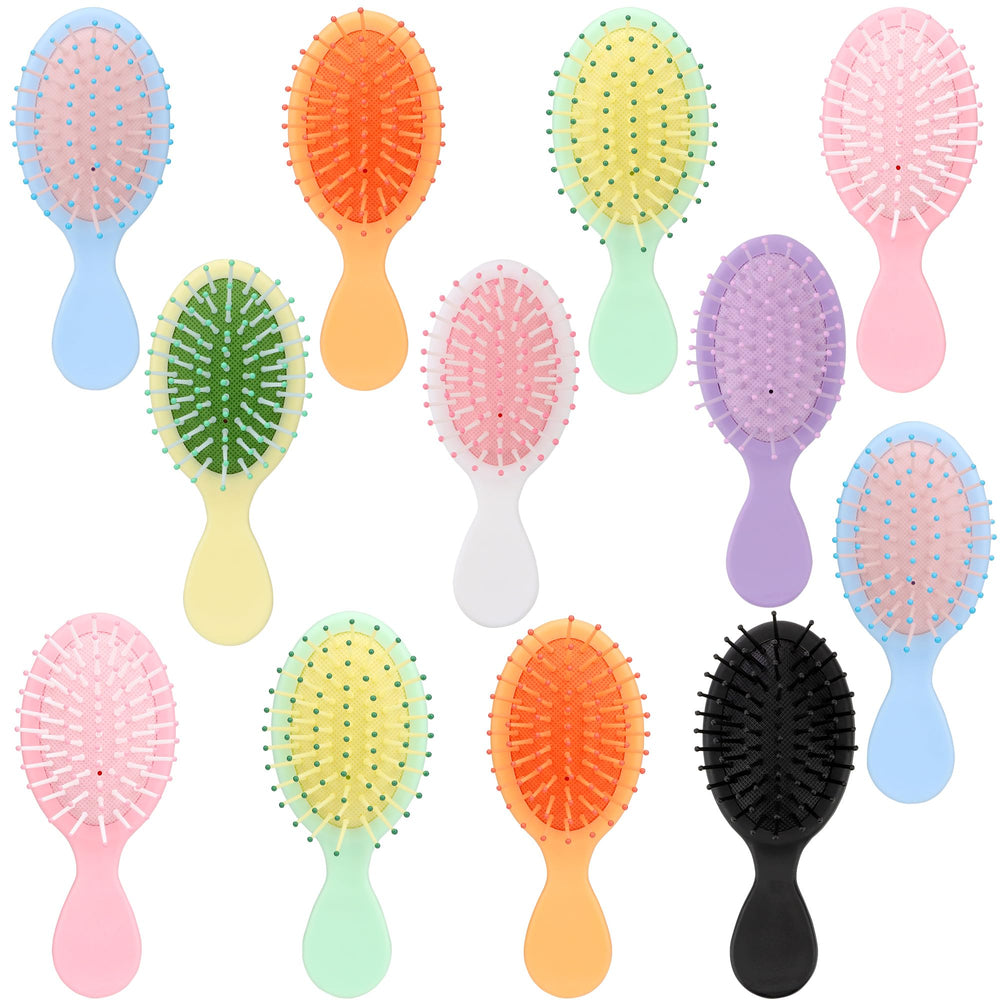 LVYOUIF mini hair brush blue-pink detangler for travel and quick grooming