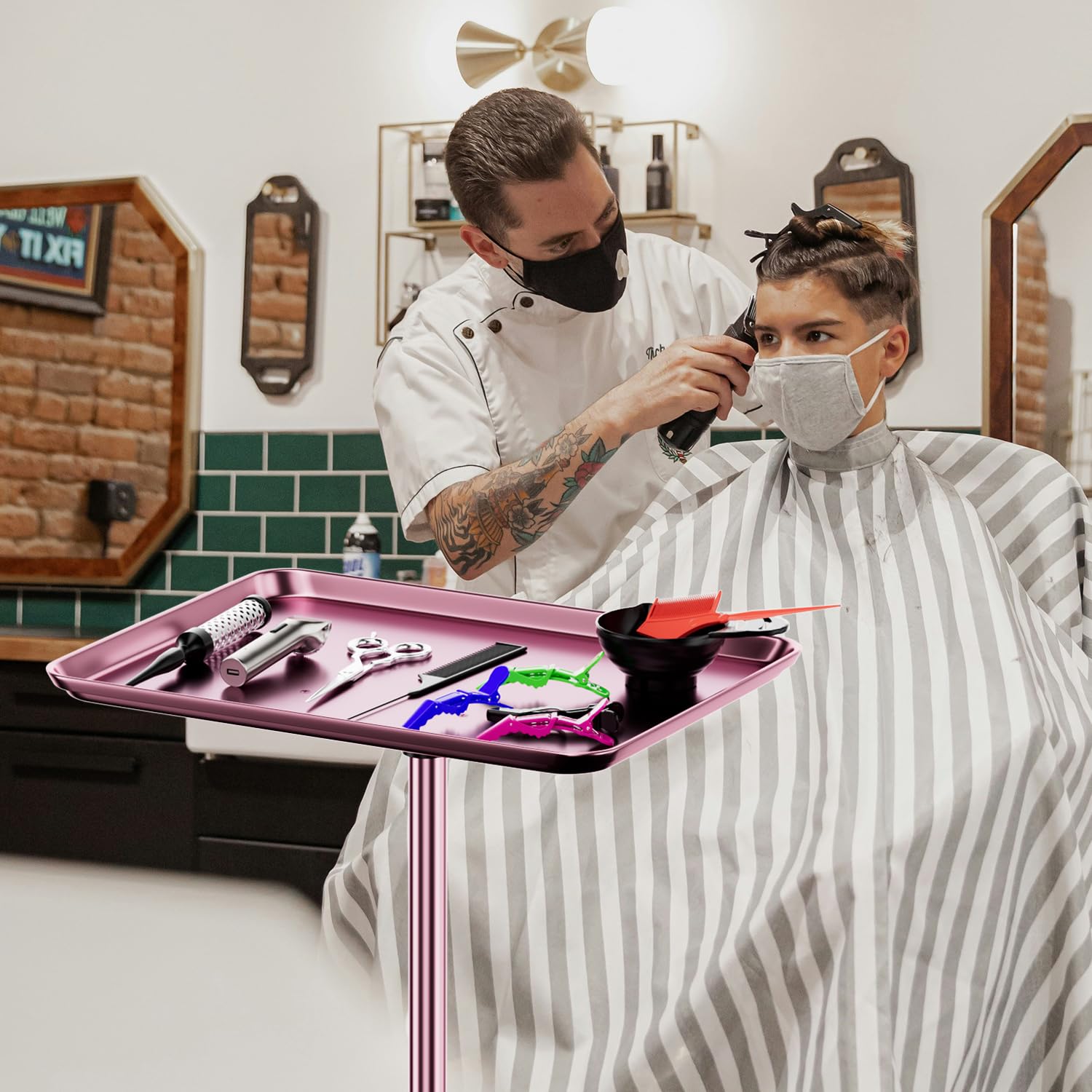 LWADALN salon tray cart metal construction reinforced for long-term stability and corrosion resistance.