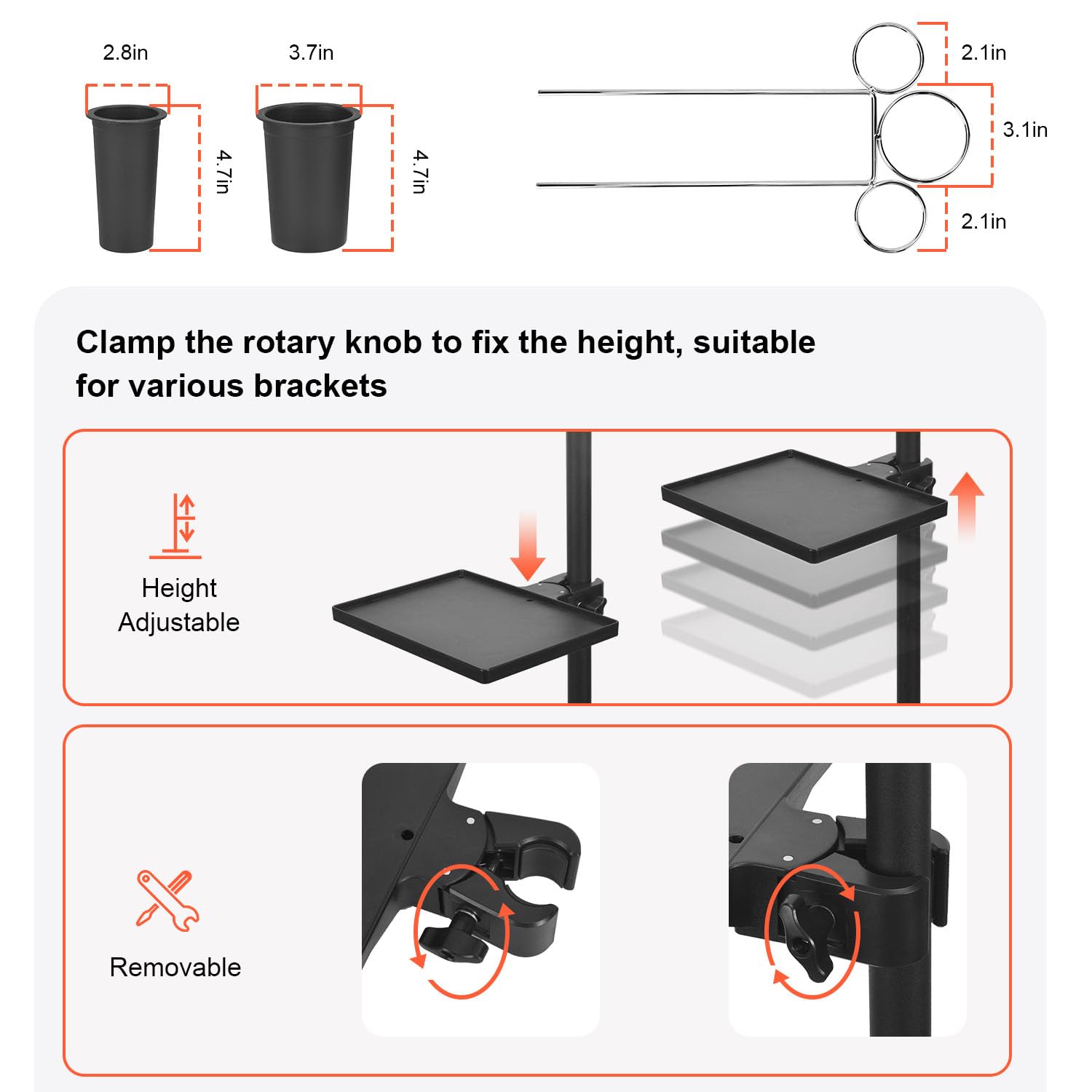 LWADALN tray cart middle countertop supports handy item placement