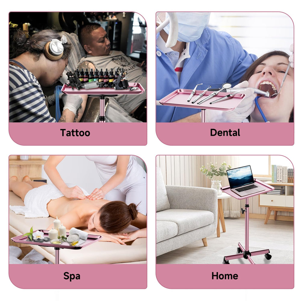 LWADALN salon tray cart sturdy casters provide smooth 360-degree mobility on varied floors.