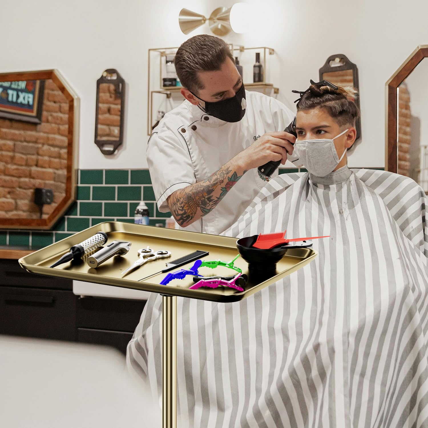LWADALN Salon Tray cross casters provide stable transport and reduced tipping.