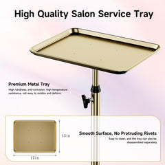 LWADALN Salon Tray height adjustment knob enables quick setup for different tasks.
