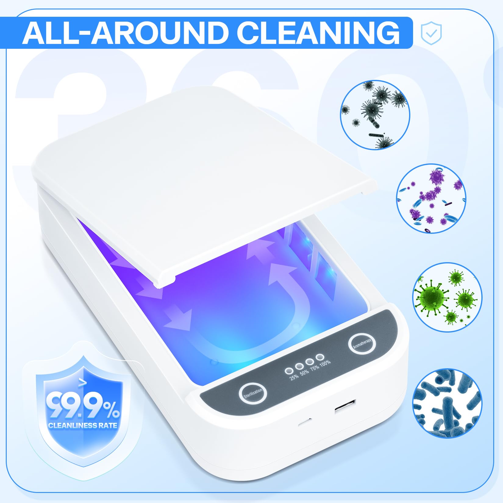 LXIANGN compact portable sterilizer shown on a vanity for home use