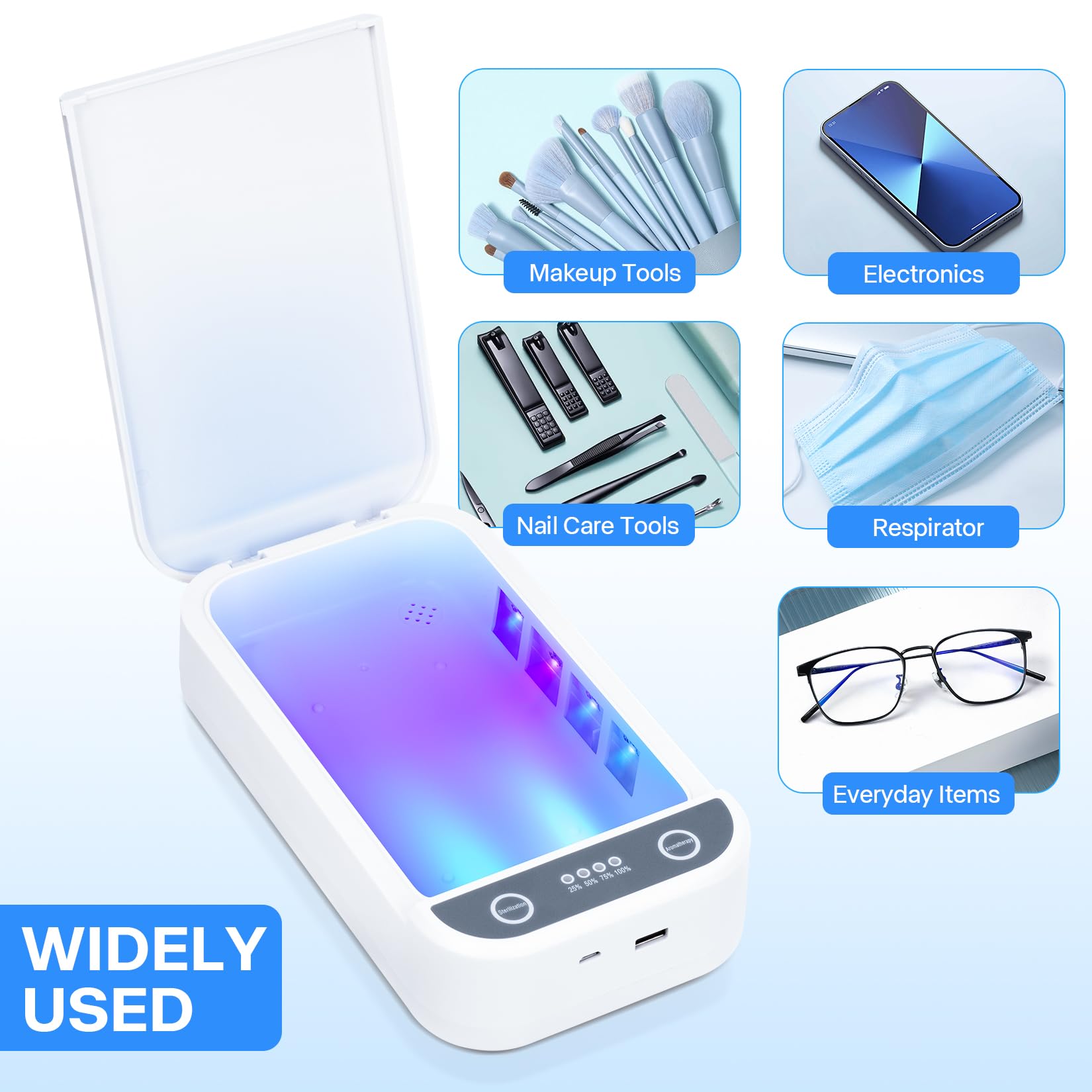 LXIANGN versatile daily-item sanitizer for nails, phones, glasses, and jewelry