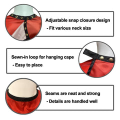 LxrEcksto barber cape adjustable snaps secure a snug neck fit during trimming