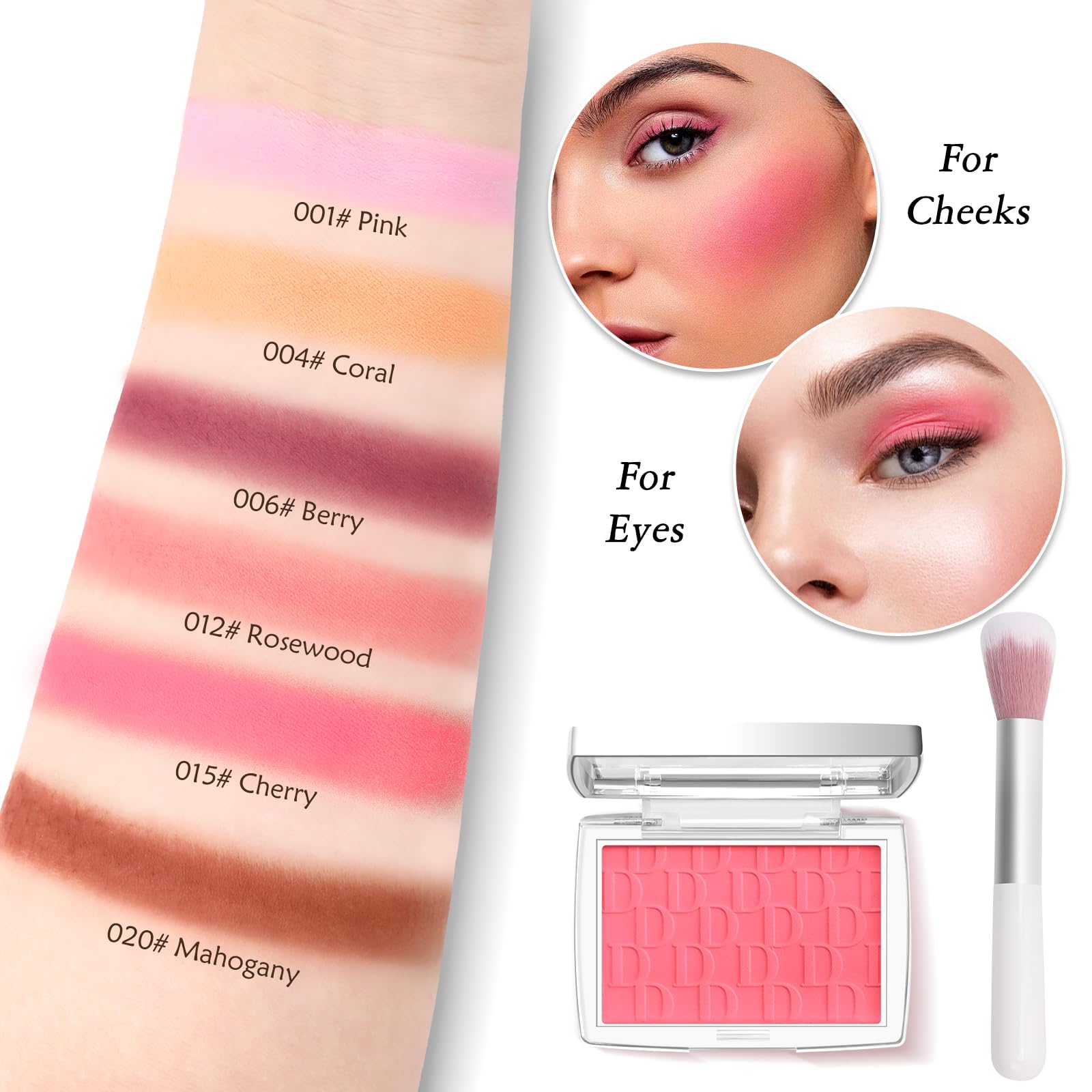LYBHDAFA Cherry Blush compact size fits purse for travel touch-ups.