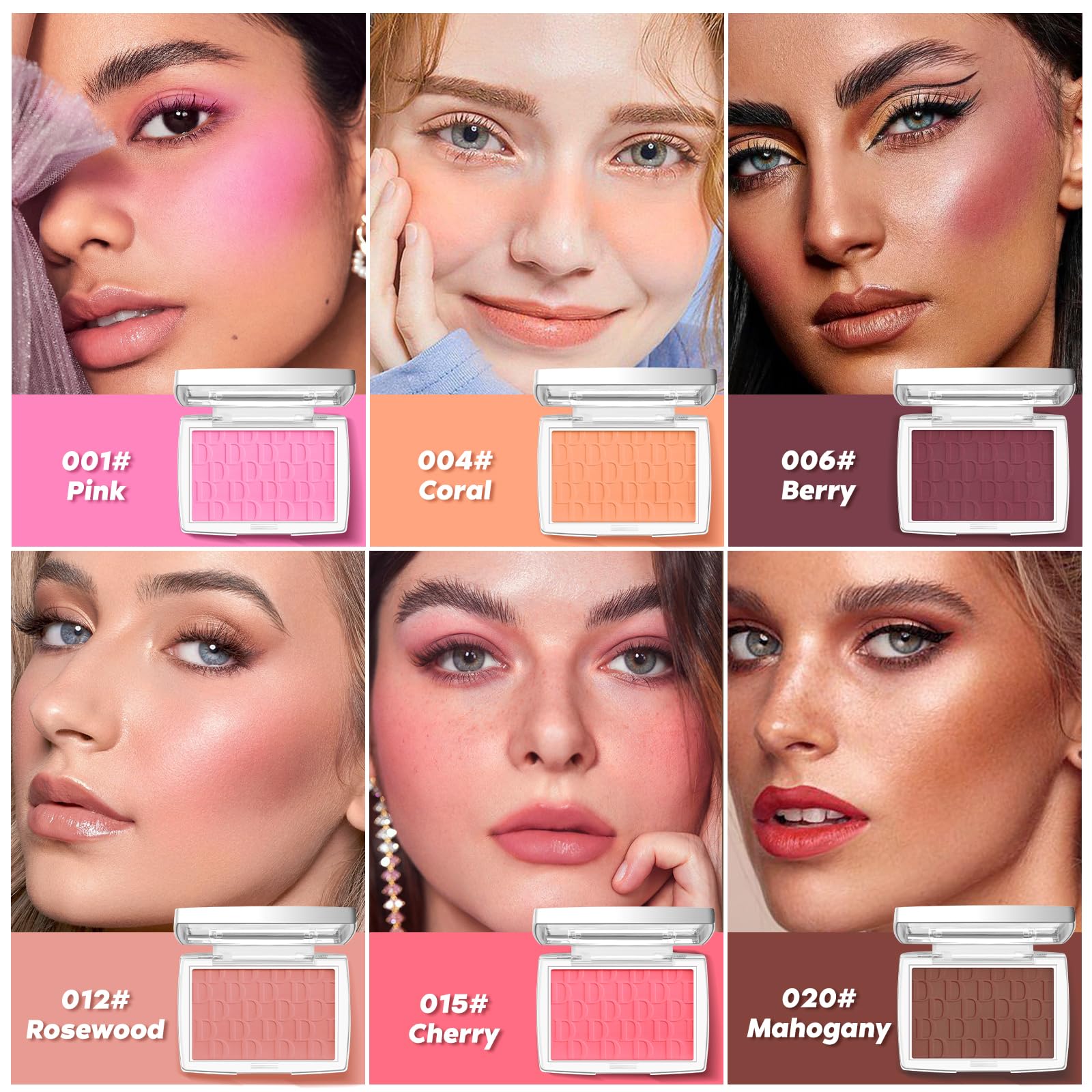 LYBHDAFA Cherry Blush matte color provides buildable, natural-looking shading.