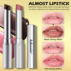 LYBHDAFA ultra-glossy translucent tint application closeup for a luminous look.