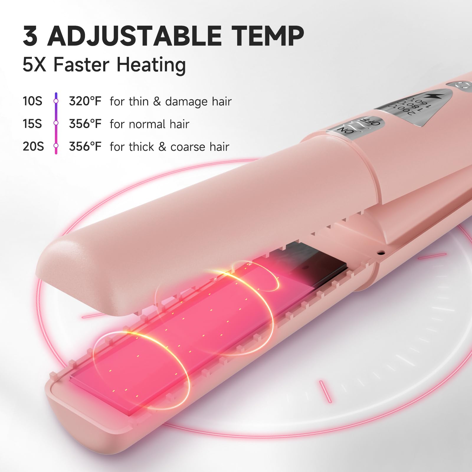 LYFDUW cordless straightener charging via USB-C for on-the-go use.