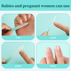 Lyfenx mini glass nail file showing 2mm thickness and lightweight design.