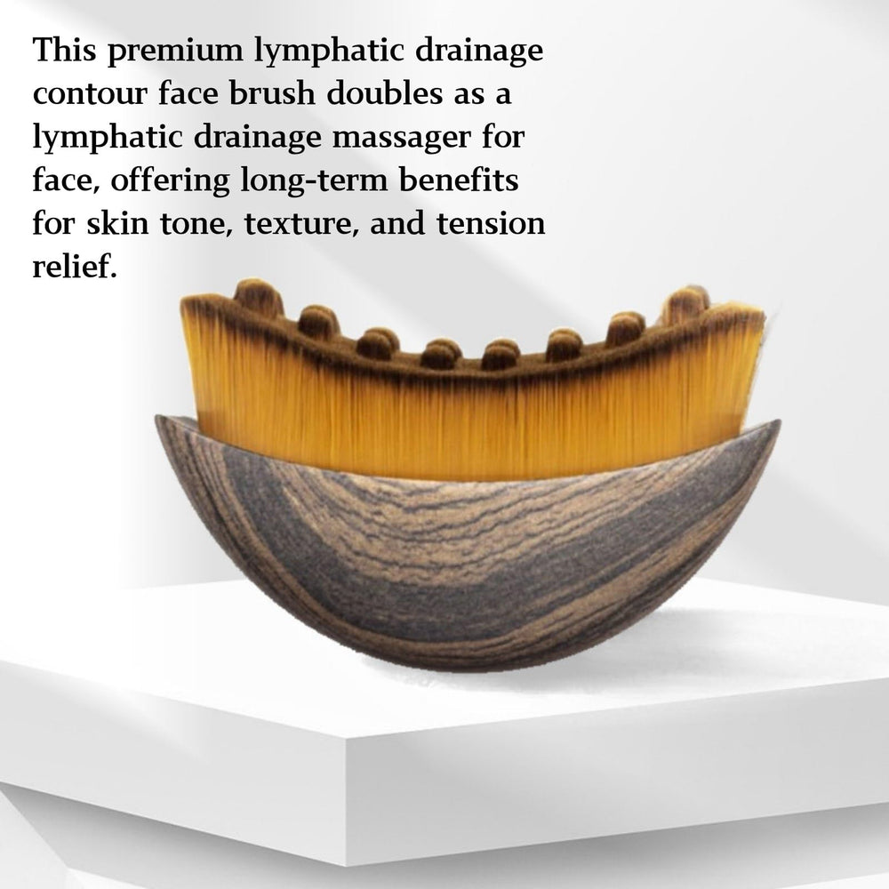 Lymphatic contour face brush packaging showcases compact, travel-friendly set.