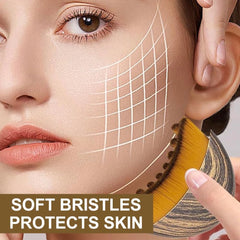 Lymphatic contour face brush handheld view highlights ergonomic grip for precise contouring.