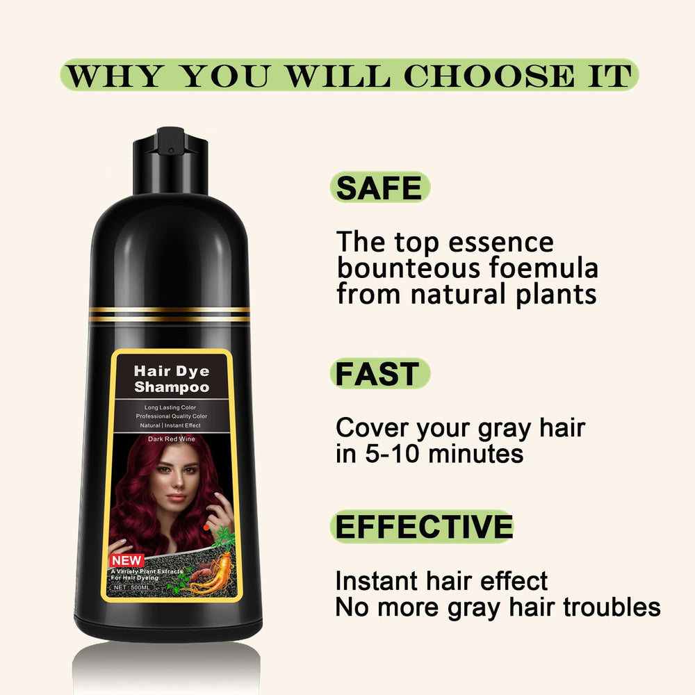 Lymznus 3-in-1 hair dye shampoo applying and cleansing at home.
