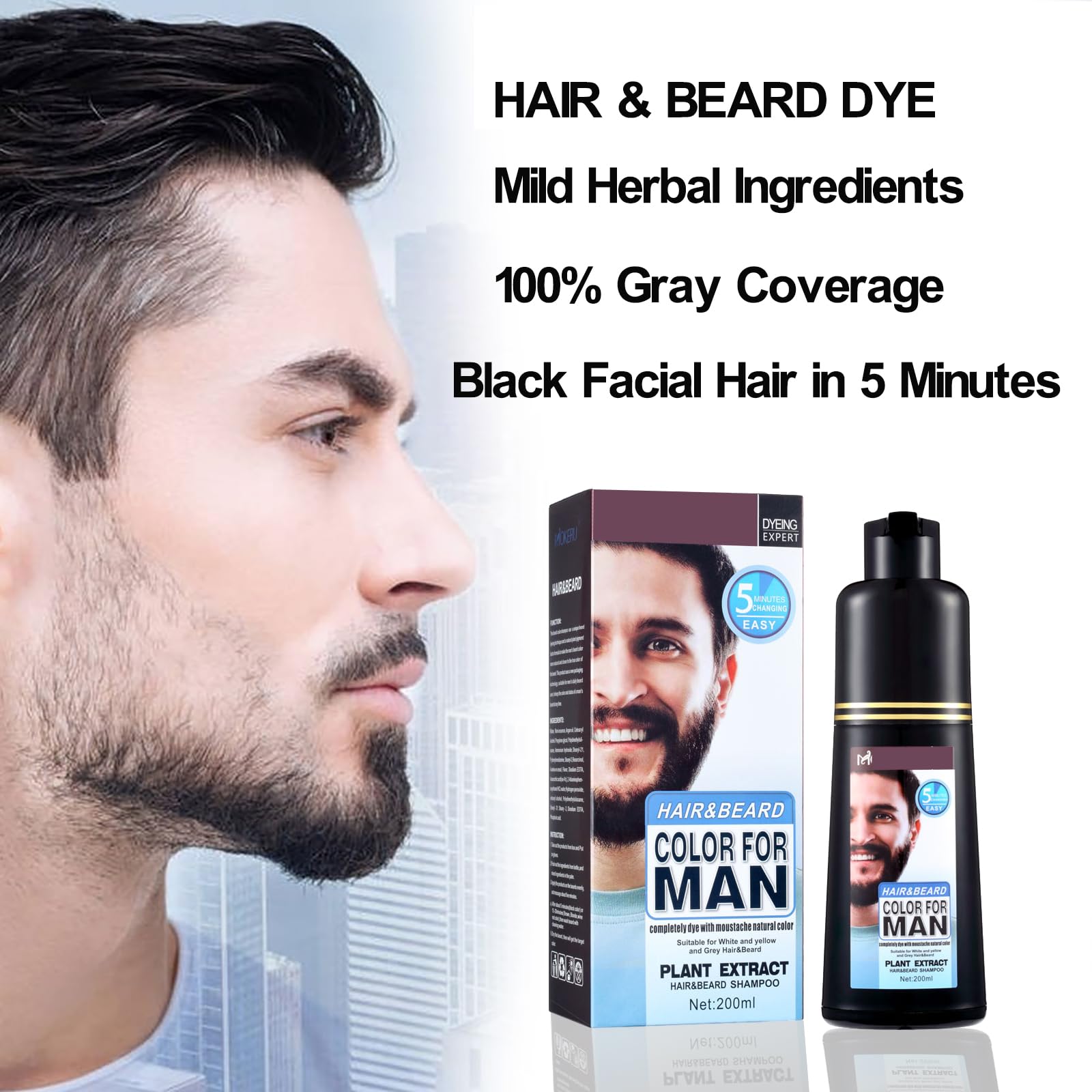 Lymznus beard color application on dry beard is simple and mess-free