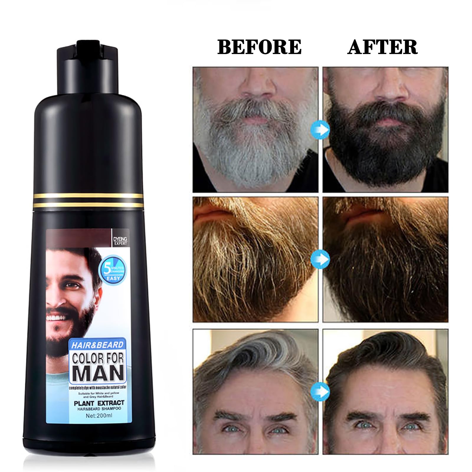 Lymznus beard dye shampoo nourishes with argan oil and noni for healthier hair