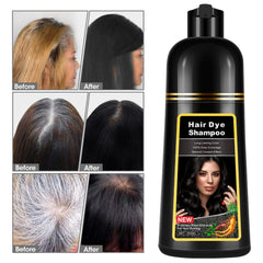 Lymznus Instant Black Hair Dye Shampoo bottle side view highlights compact packaging for daily use.