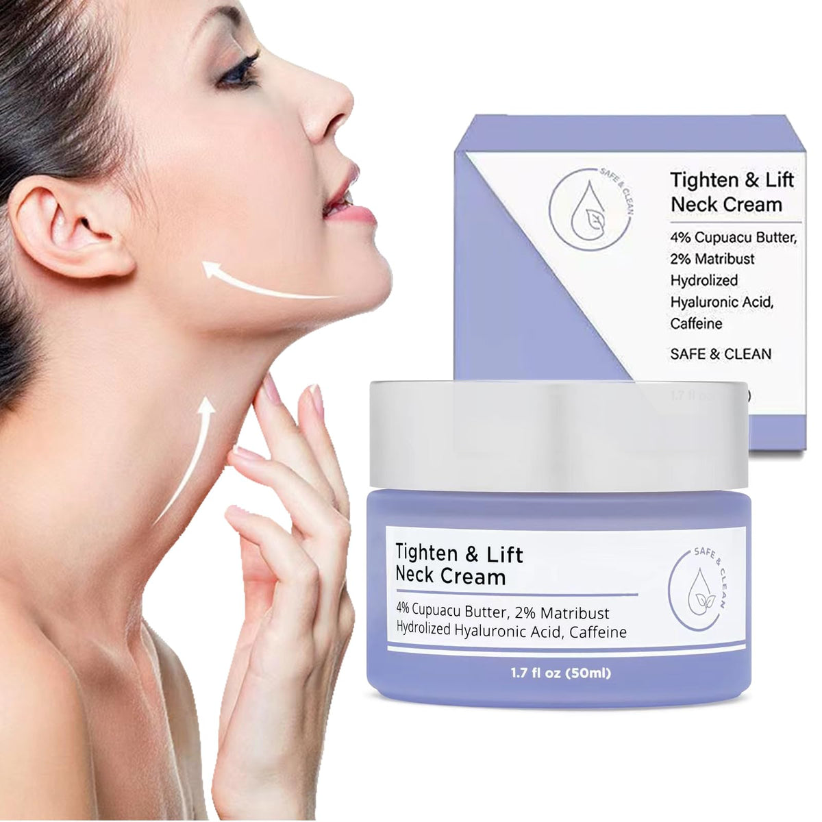 lymznus neck-firming-cream-tube shows smooth texture for a firmer, more lifted neck