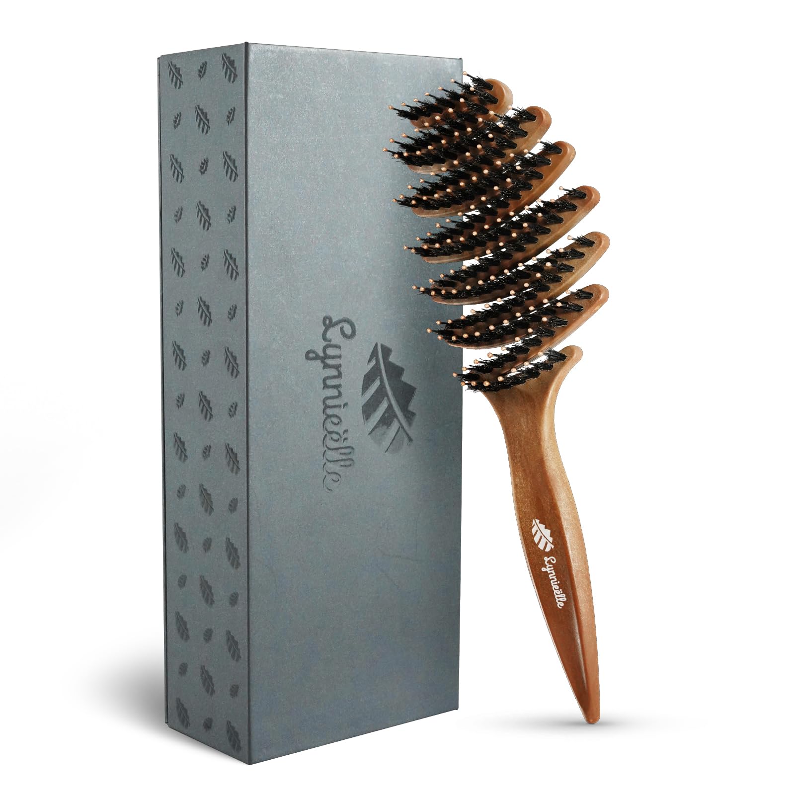 Lynnieëlle hair brush curved paddle for effortless detangling and massage
