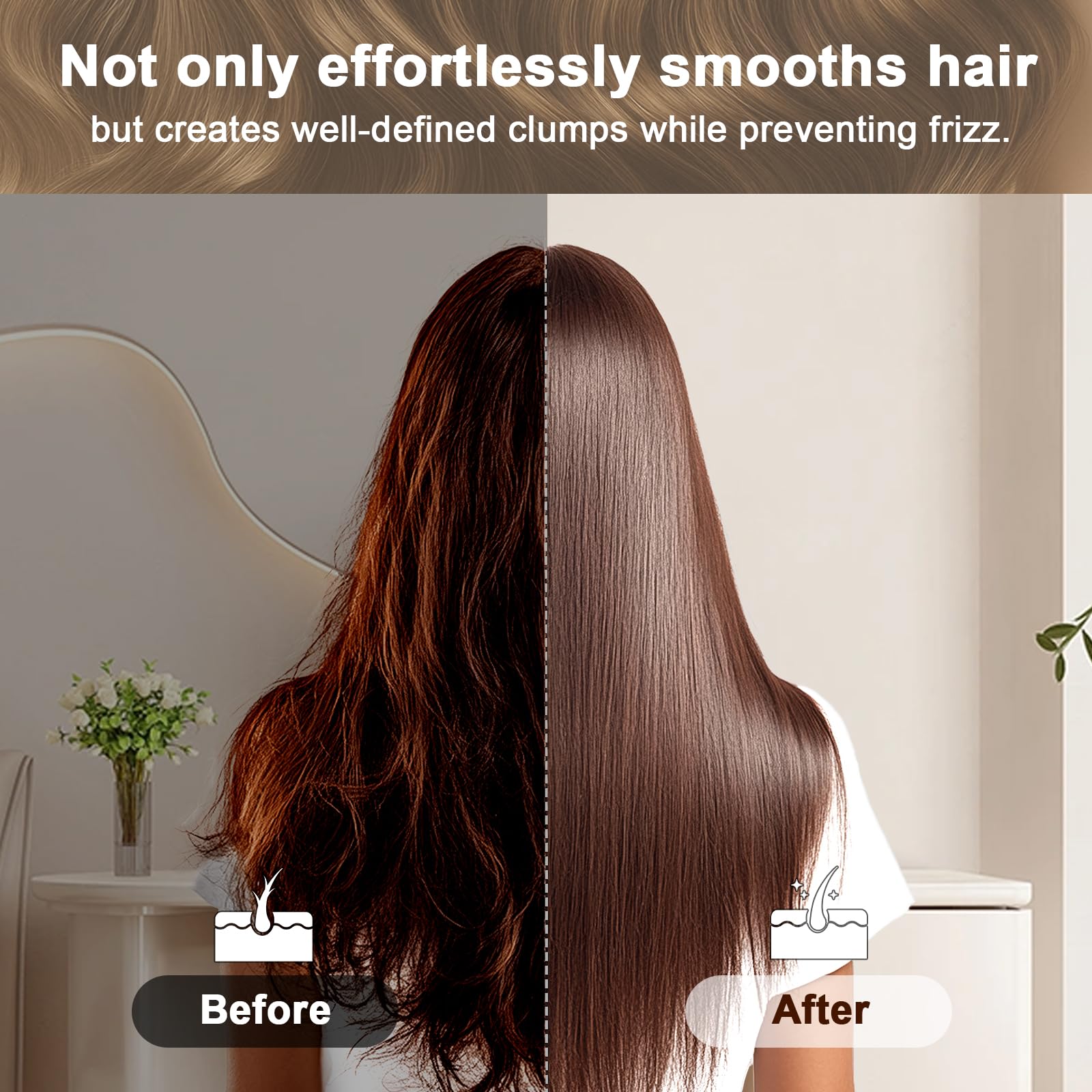 Lynnieëlle hair brush ergonomic curved handle for comfortable grip