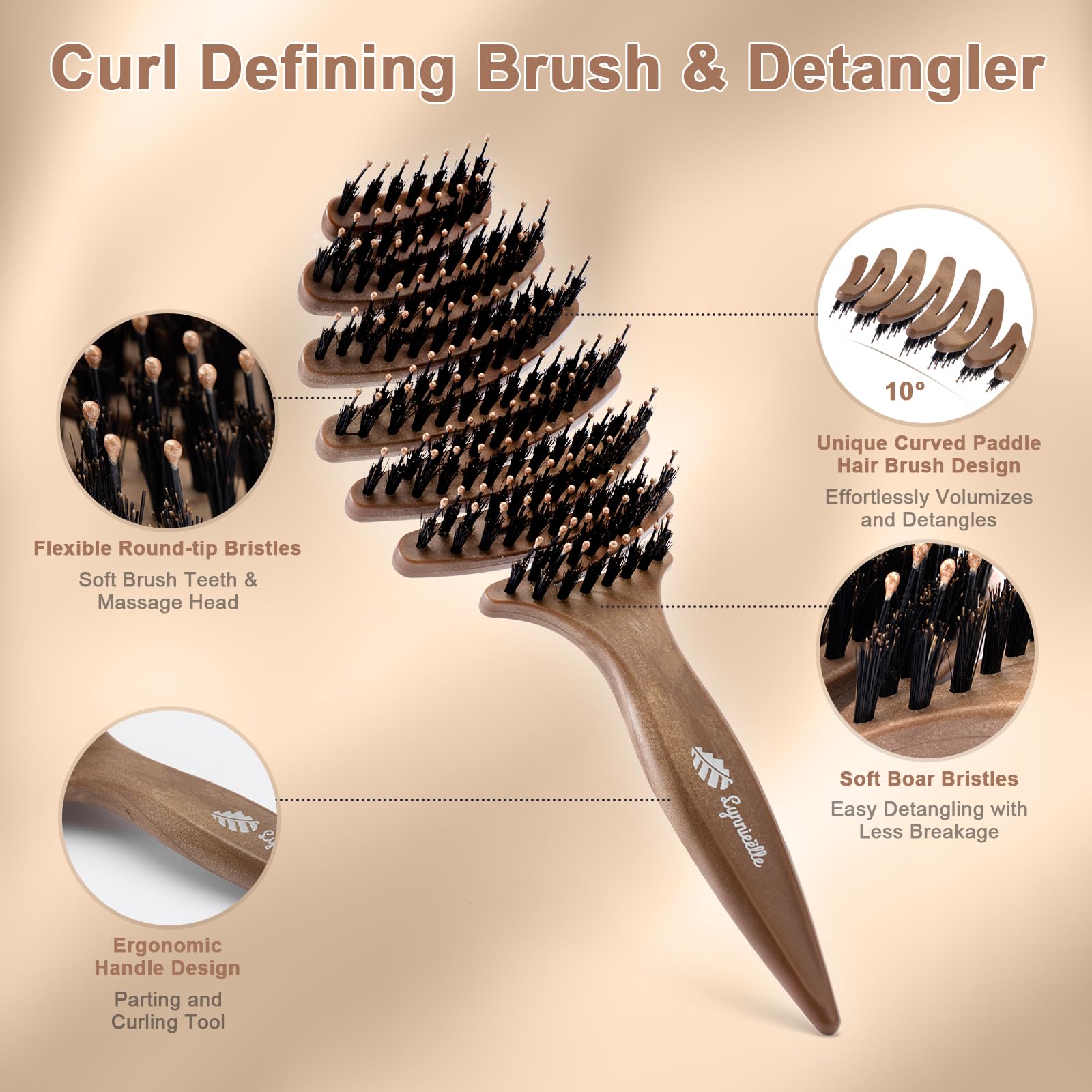 Lynnieëlle hair brush vented design with improved air flow for drying