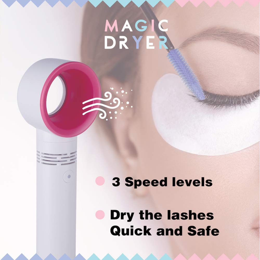 Lyon Lash Magic Fan bladeless design protects eyes with gentle, even airflow.