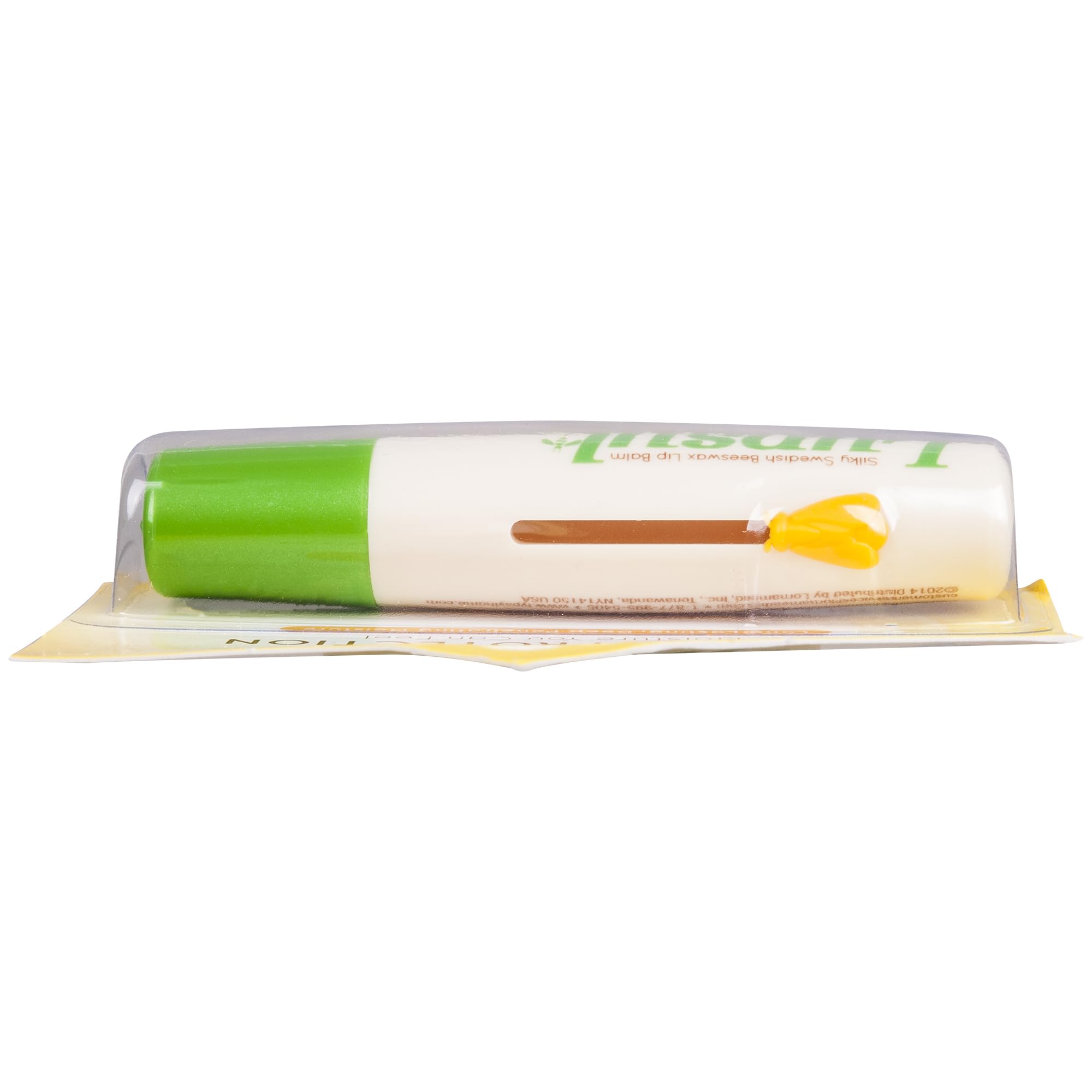 Lypsyl Original Mint lip balm in use, soothing lips during cold weather.