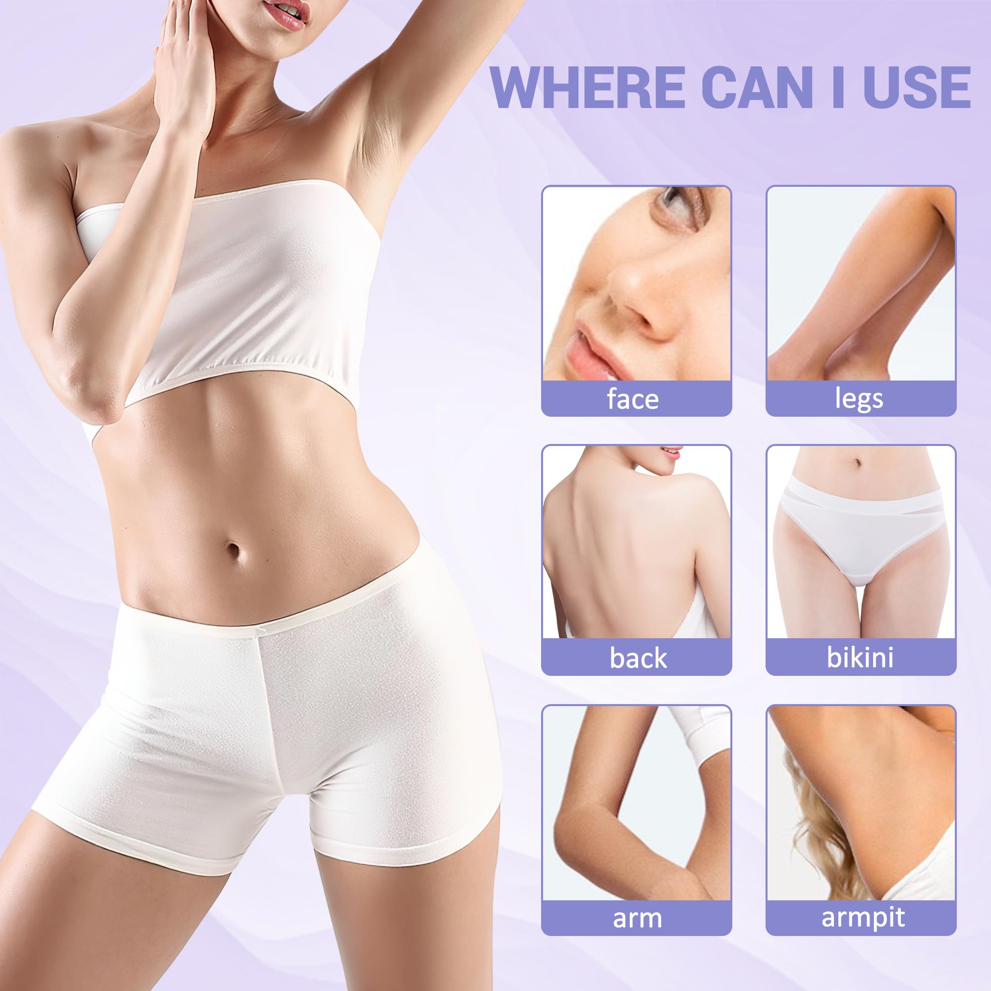 LYQC wax beads applicators included for efficient at-home waxing