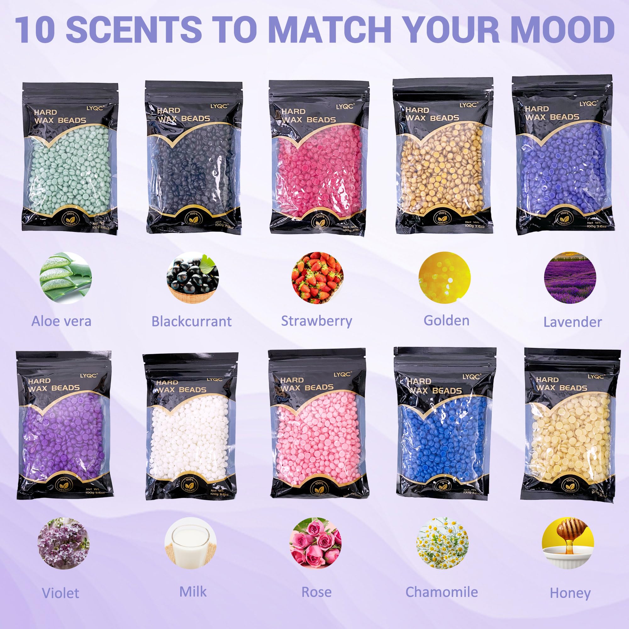 LYQC wax beads bottle pour demonstrates easy application and comfort