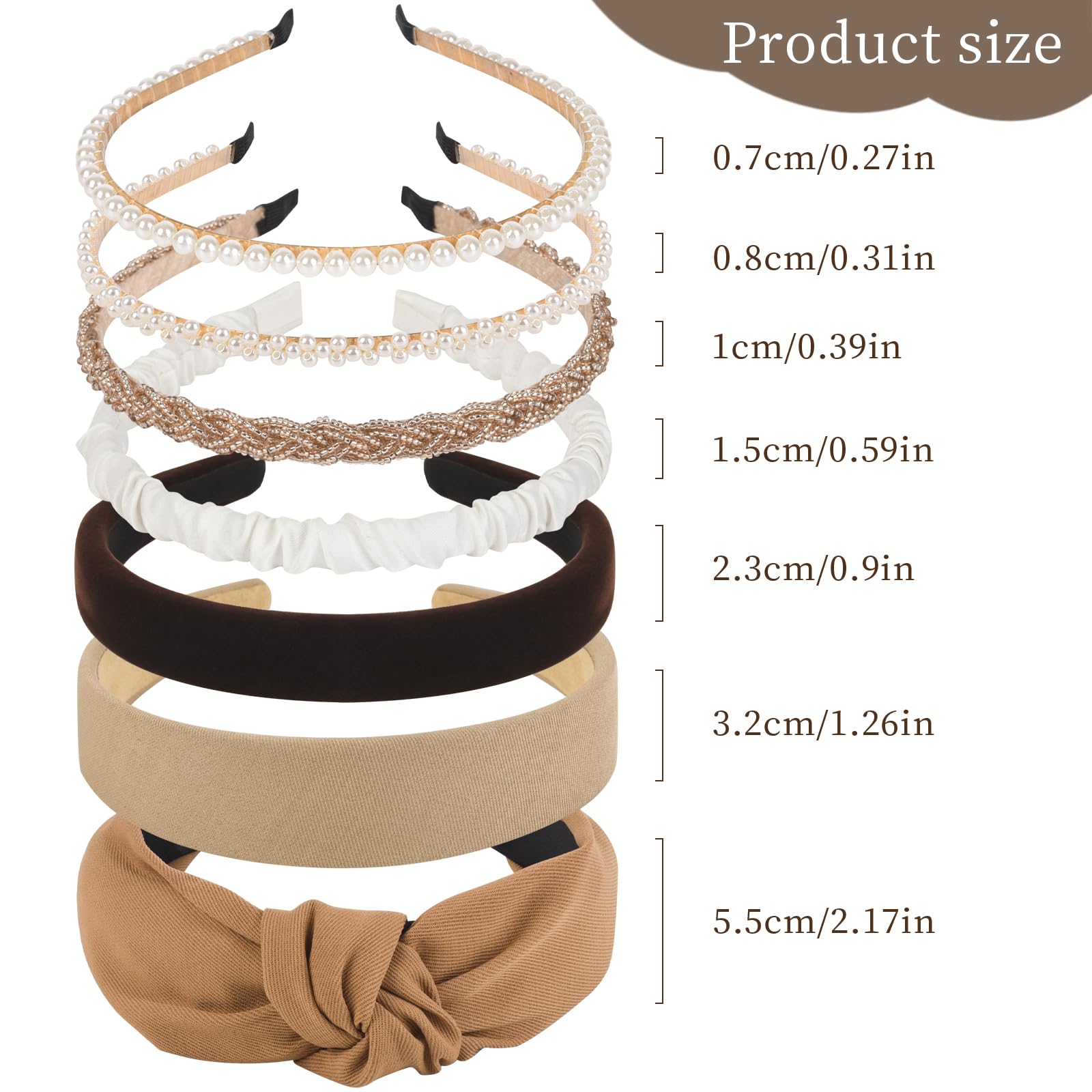LYroo brown headbands coordinate with most outfits and tones.