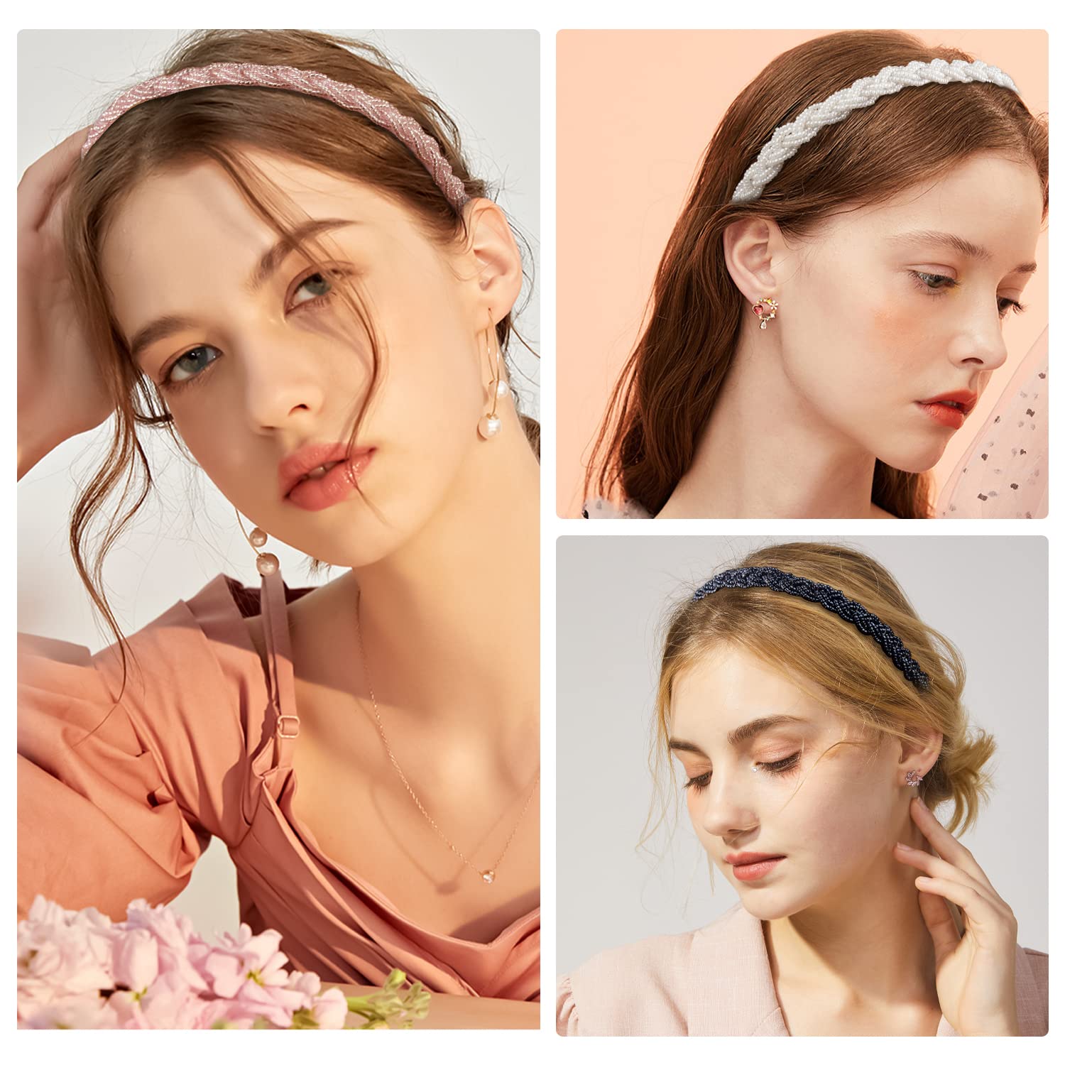 LYroo crystal-beaded-headband glimmer closeup for party-ready style
