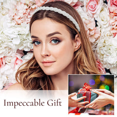 LYroo pink beaded headband brings feminine charm to daily styling.
