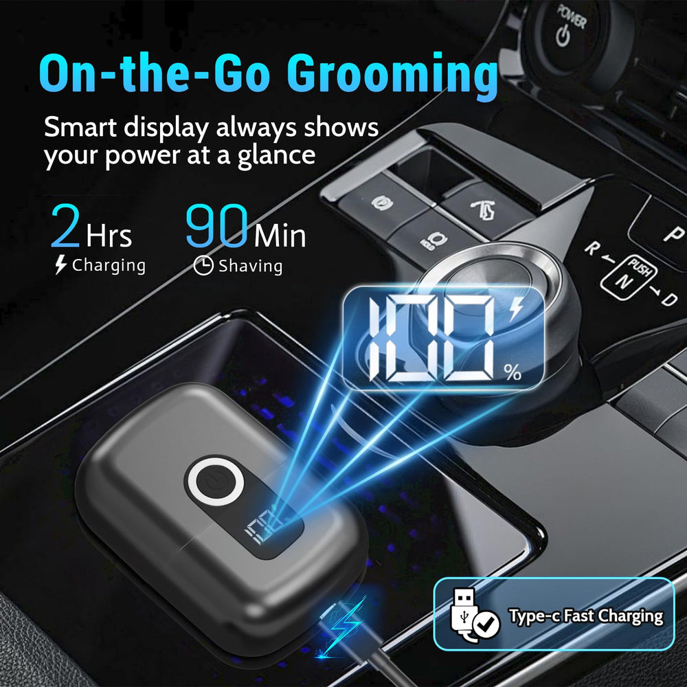 LYRSLF 3D-floating blades adapt to facial contours for a close shave.