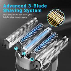 LYRSLF IPX7 waterproof razor in shower enables convenient wet shaving.