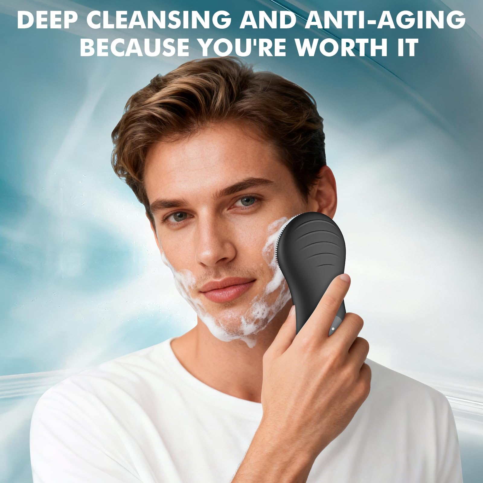 LZP face scrubber 6-speed dial demonstrates customizable cleansing intensity