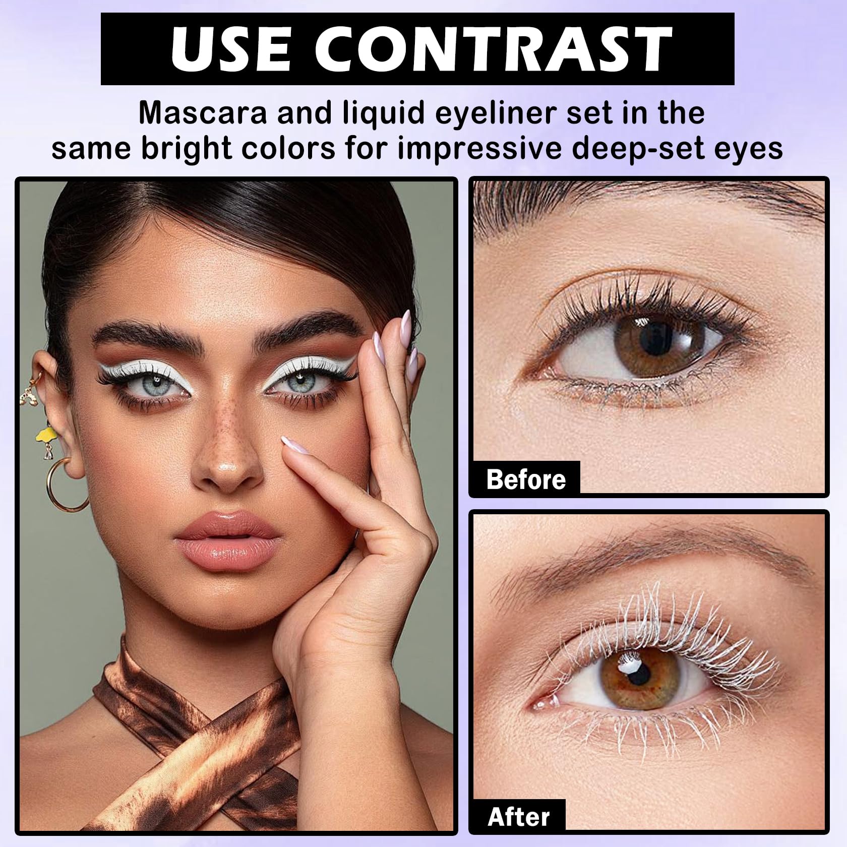 LZXLUKGIR colored eyeliner precise line defines eye color with clean edges.