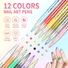 LZXLUKGIR Nail Art Pens quick-dry formula dries quickly for efficient nail art sessions.