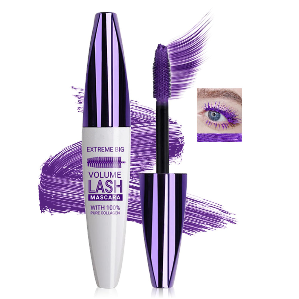 LZXLUKGIR purple mascara brush close-up for precise coating and defined lashes.