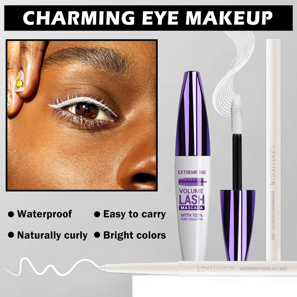 LZXLUKGIR volume-length mascara application enhances lash fullness from root to tip.