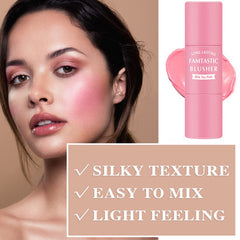 LZYLLS Cream Blush Stick brush-end enables precise blending for a natural look.
