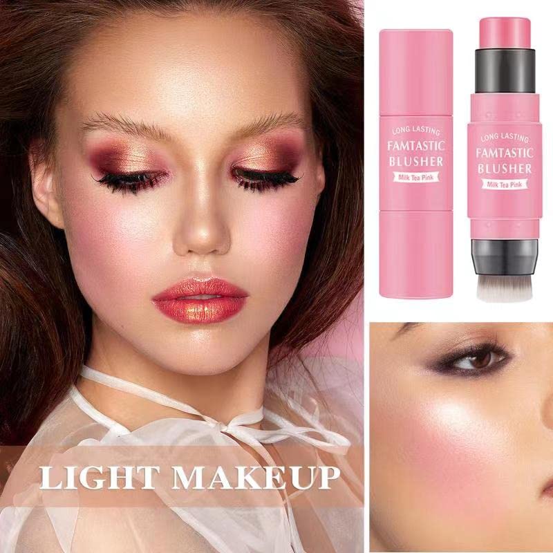 LZYLLS Cream Blush Stick portable design supports quick touchups anywhere.