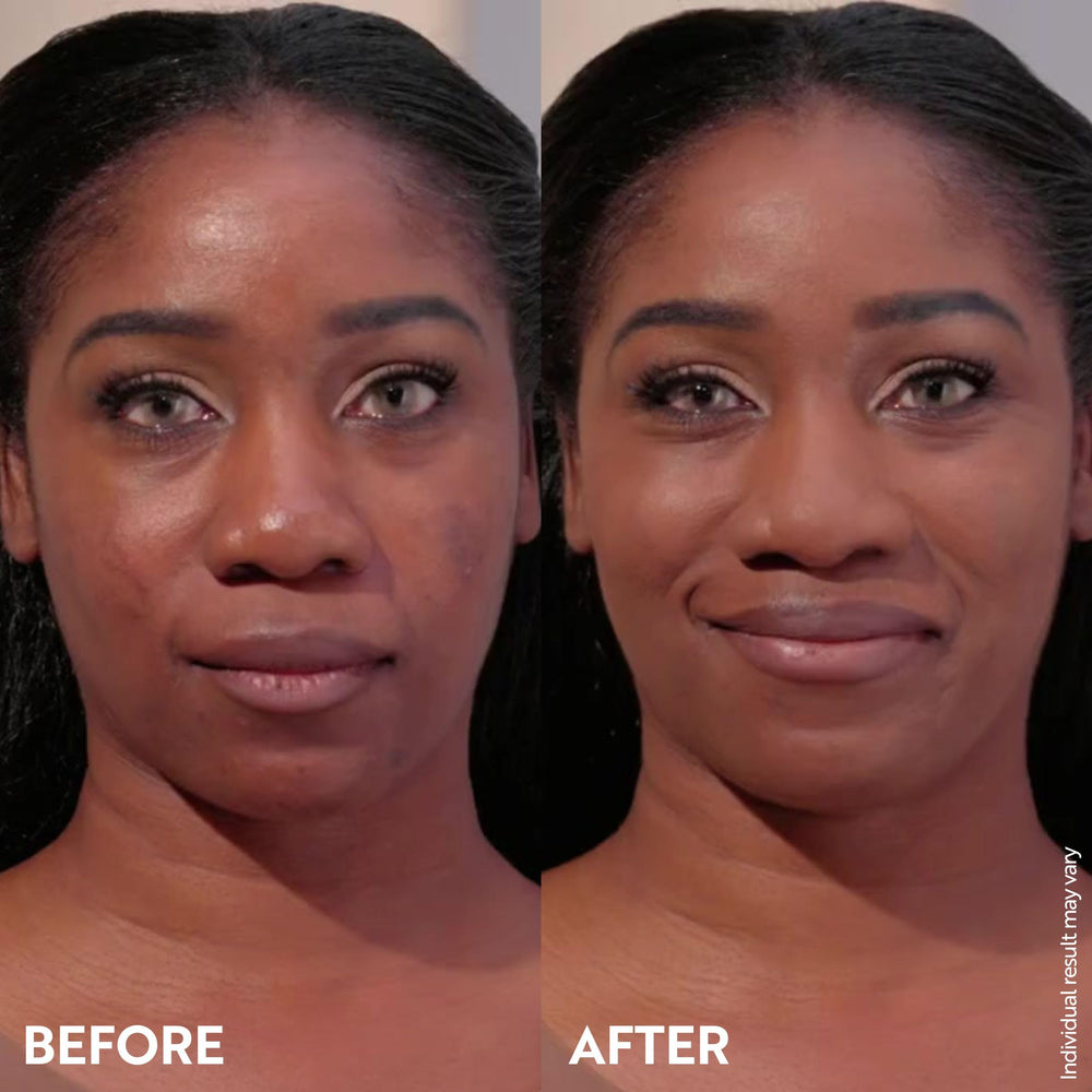 M. Asam mousse applied with fingers showing rapid evenness.