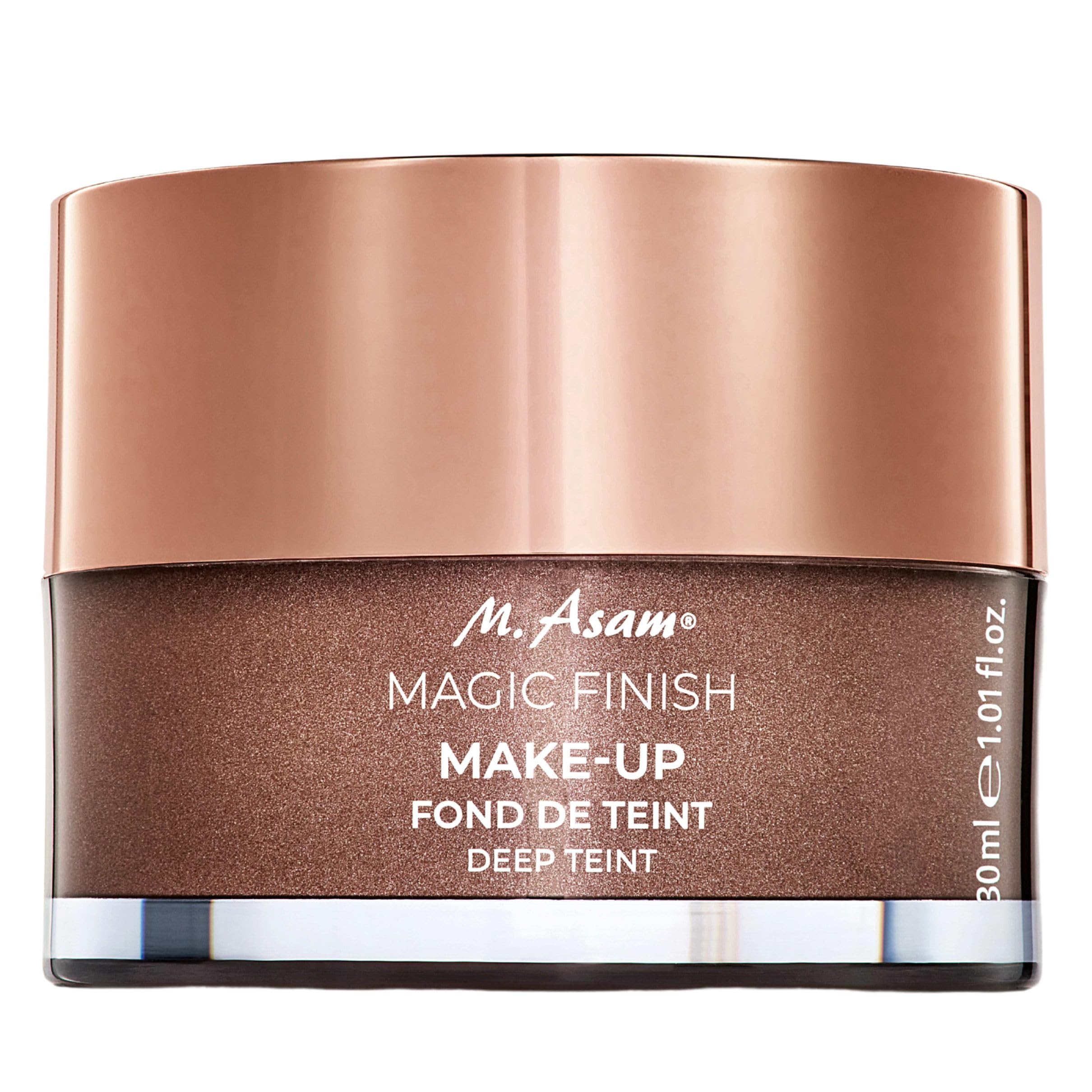 M. Asam Magic Finish Deep Teint Mousse bottle with light, buildable coverage.