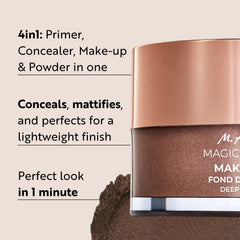 M. Asam mousse texture close-up reveals silky formula for natural finish.