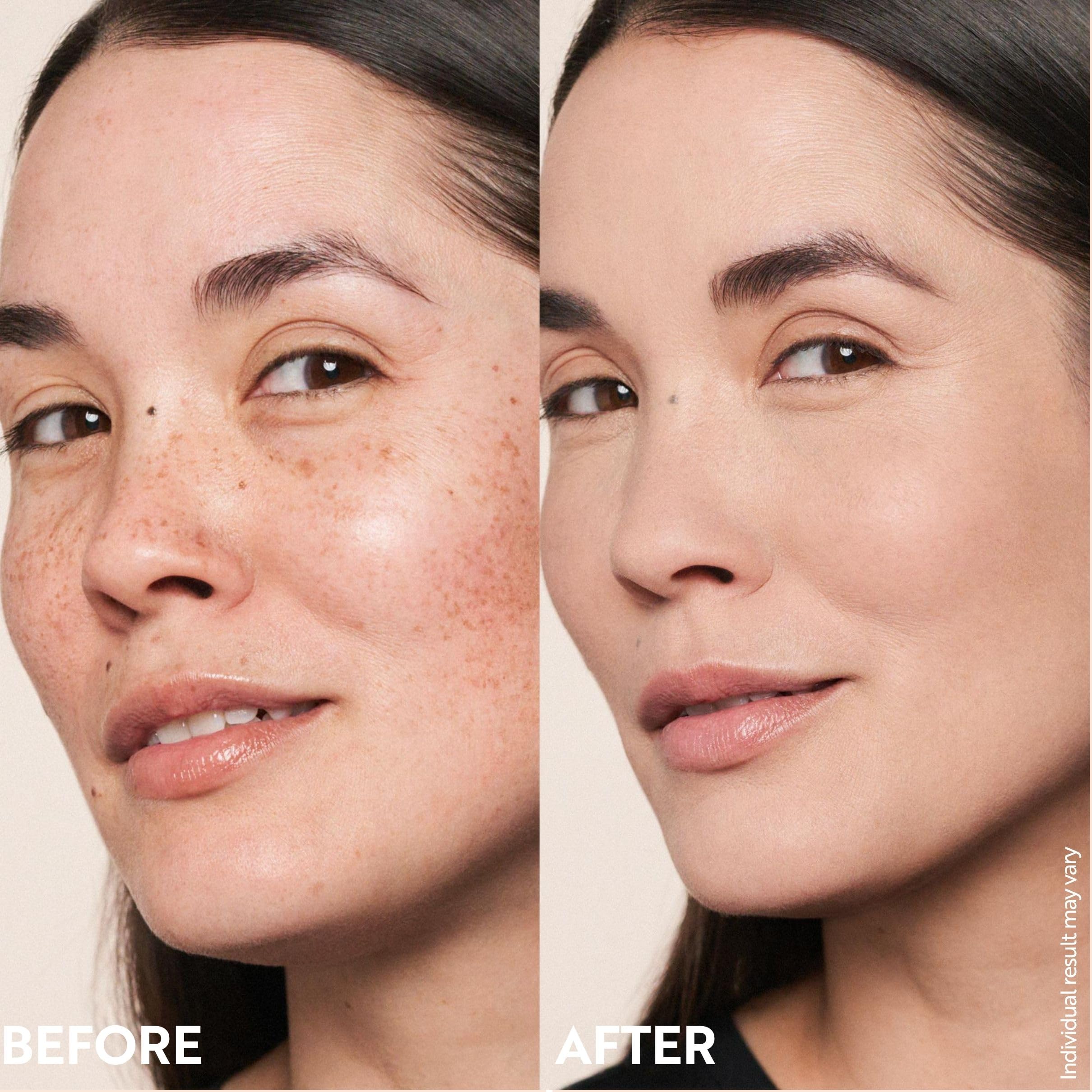 M. Asam Magic Finish Mousse swatch spread for a natural even tone