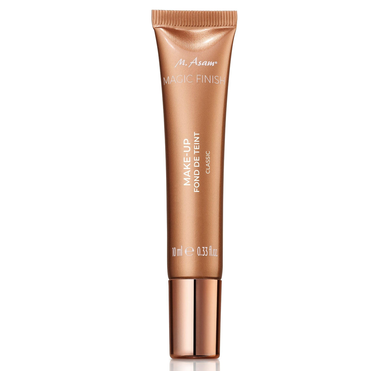 M. Asam Magic Finish Mousse texture close-up showing silky finish for natural coverage