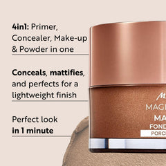 M. Asam Magic Finish Porcelain Teint mousse silky texture delivers lightweight, natural coverage.