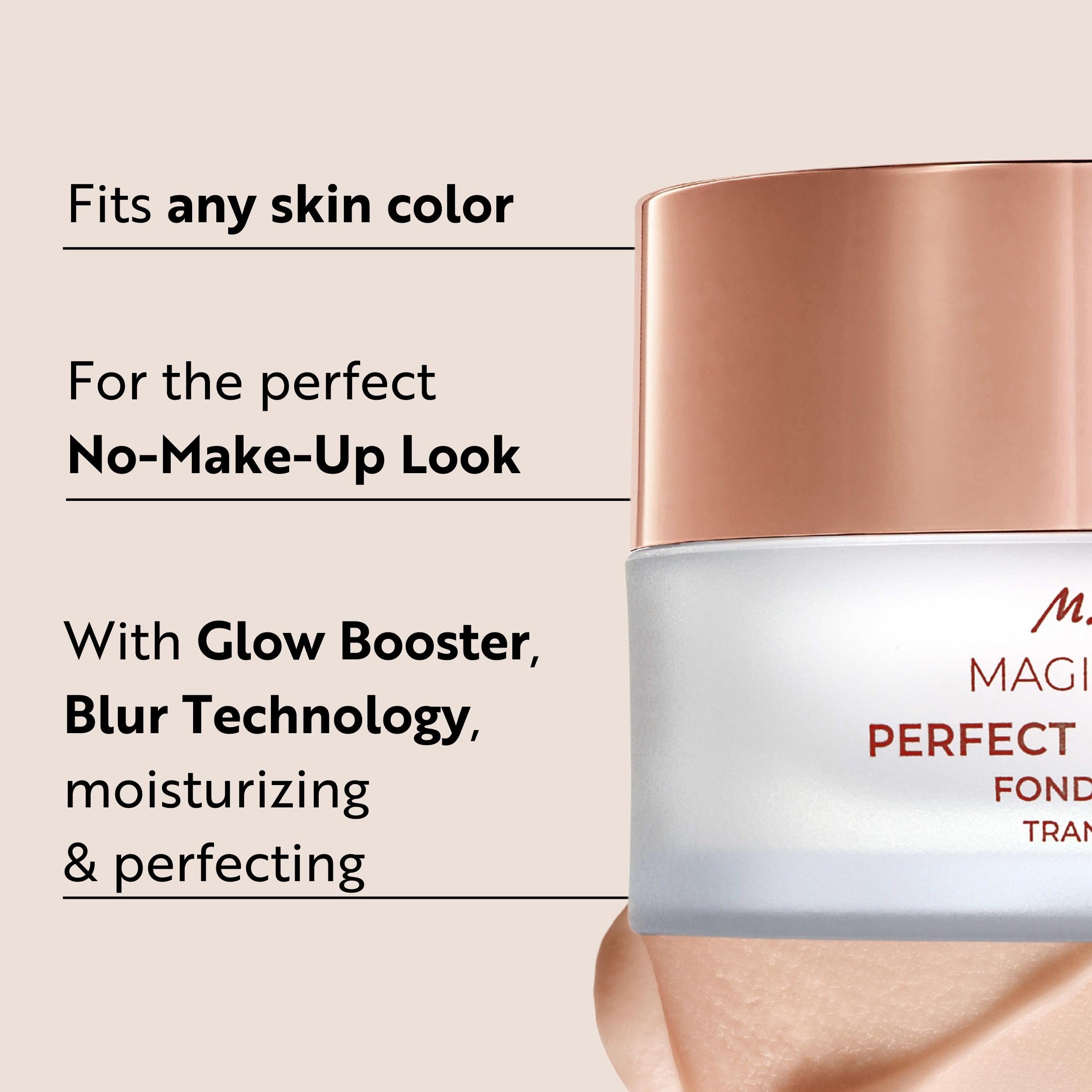 M. Asam Magic Finish Primer skin swatch demonstrates transparent texture and tone-match potential.