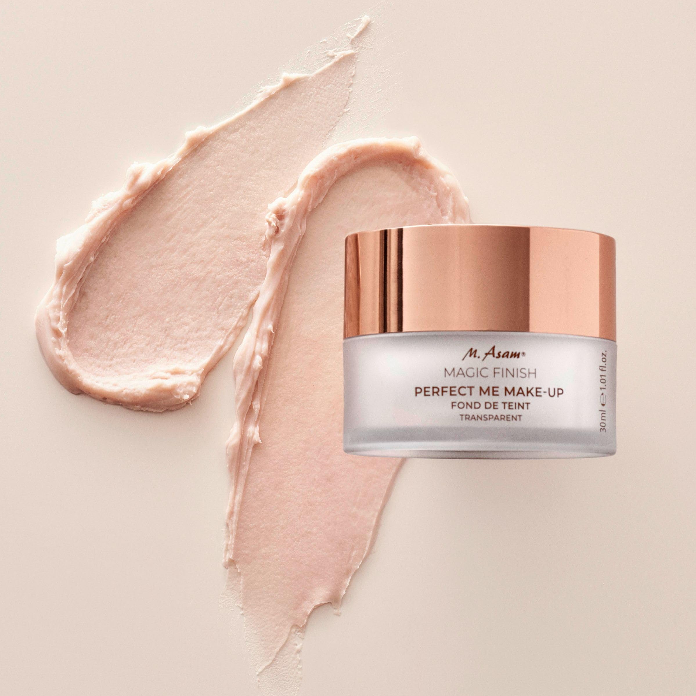 M. Asam Magic Finish Primer vegan gluten-free icons highlight clean beauty.